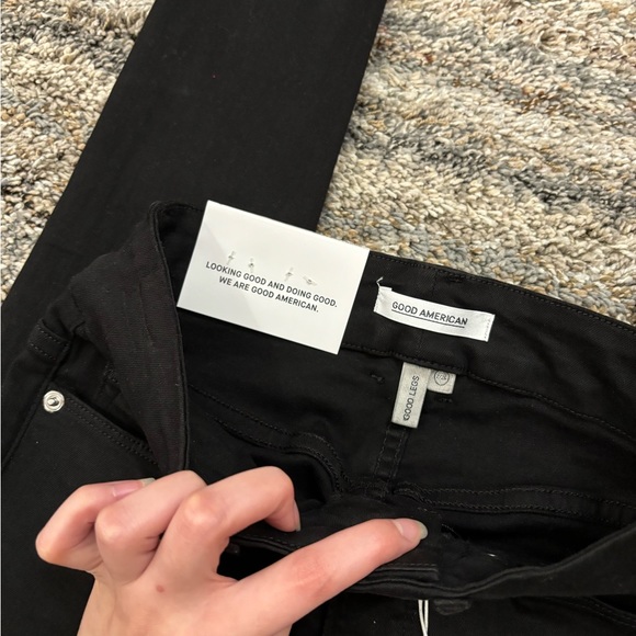 Good American Black High Rise Skinny Jeans Sz 2/26 NWT | Good American Good Legs - Picture 9 of 16